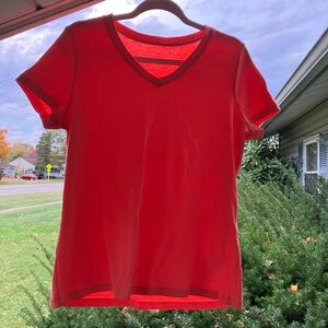 St. John's Bay Vibrant Coral V-Neck Tee